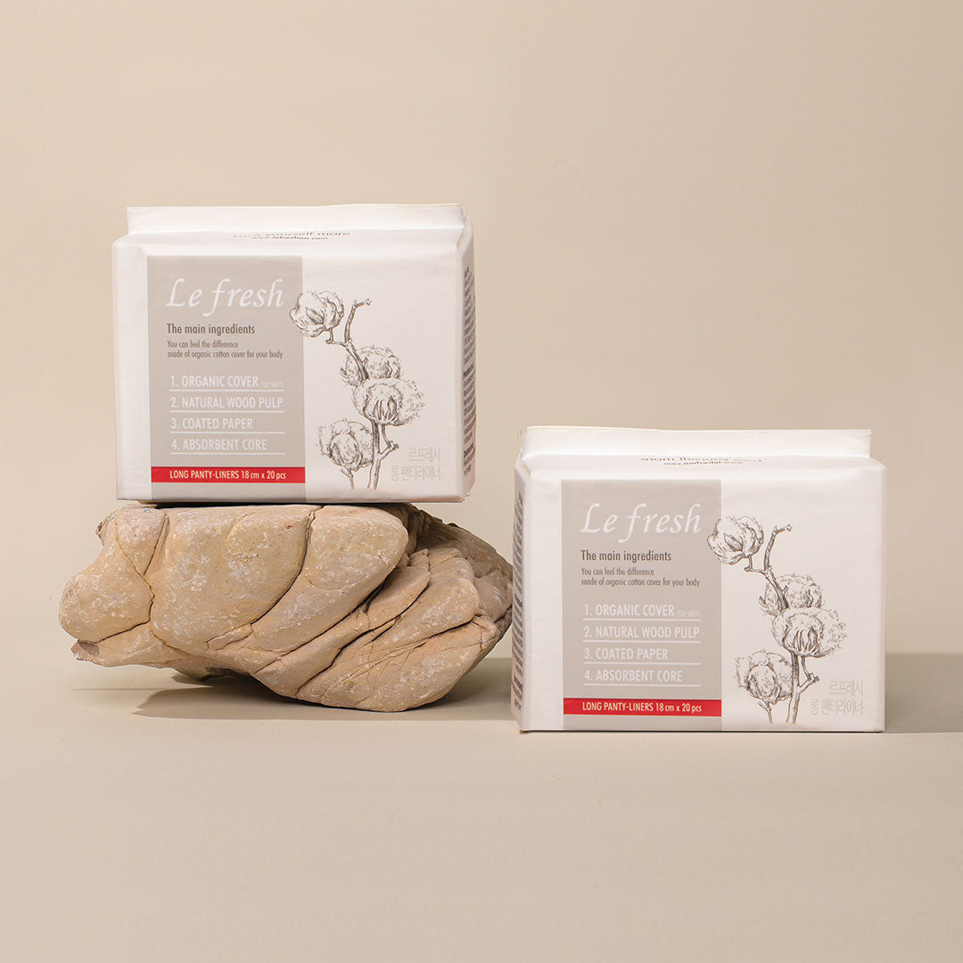 Lefresh Organic Cotton Cover Panty Liners | Long,40 Count | Unscented - Vegan - Chlorine Free - Daily Feminine Pads - Light Absorbency