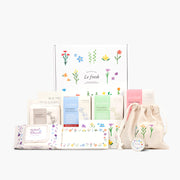 Lefresh First Period All-in-One Kit for Girls | Wild Flower Edition | Vegan, Organic, Unscented, Long Liners, Regular,Large,SuperLong Overnight Sanitary Pads, pH Balanced Feminine Wipes, to-Go Pack